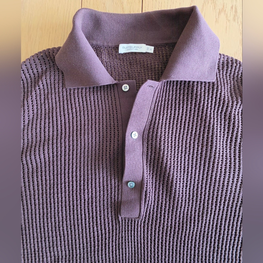 SuitSupply Mid Brown Crochet Polo